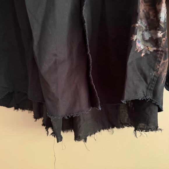 ❌SOLD❌ Heyne Bogut Black Button Front Hand Dyed Tunic Blouse Raw Hem Oversized - Picture 6 of 7